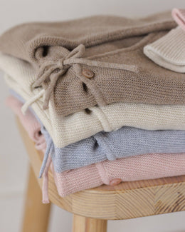 Quincy Mae - Wrap Knit Footie Heathered Mocha