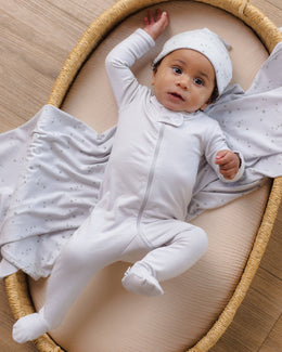 Quincy Mae - Zip Longsleeve Sleeper Footie Fog