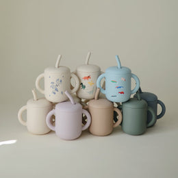 Mushie - Silicone Training Cup + Straw