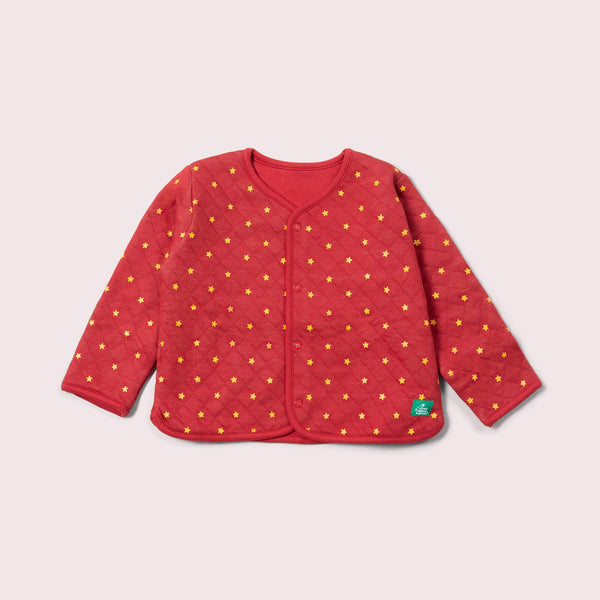 Little Green Radicals - Quilted Jacket - Red Stars