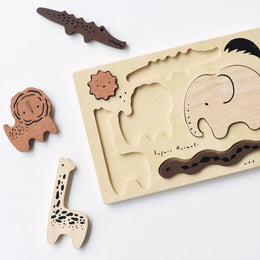 Wee Gallery - Wooden Tray Puzzle - Safari Animals