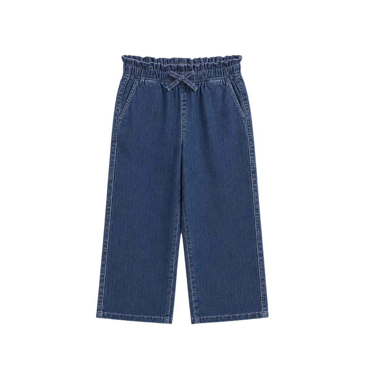 Colored Organics - Rumi Chambray Ruffle Waist Wide Leg Pant - AW26 Chambray