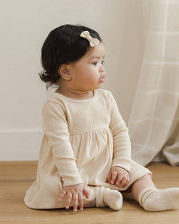 Quincy Mae - Melange Socks Oatmeal, Rose