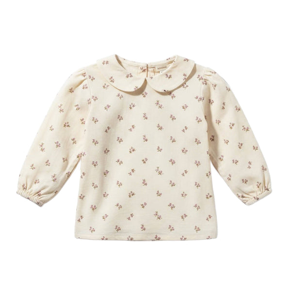 Colored Organics - Sora Long Sleeve Peter Pan Top - Etta Floral