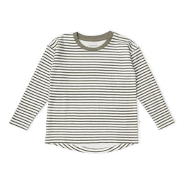 Makemake Organics - Organic Tee & Foldover Pants Set - Olive Stripes
