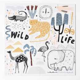 Wee Gallery - Wild Life Animals 24-Piece Floor Puzzle