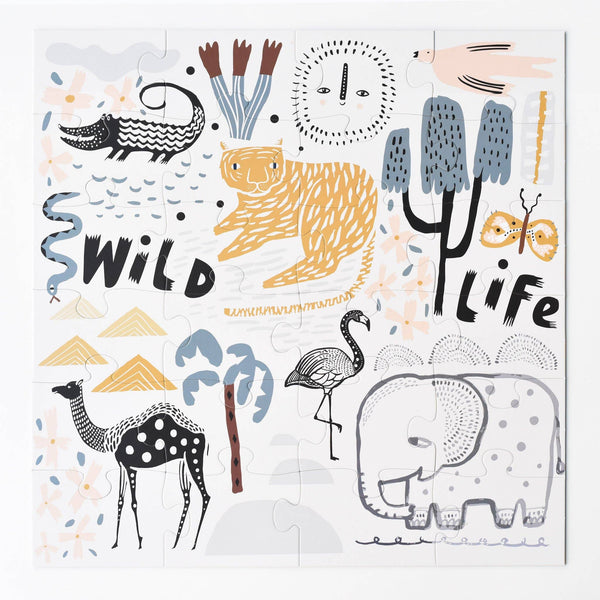 Wee Gallery - Wild Life Animals 24-Piece Floor Puzzle