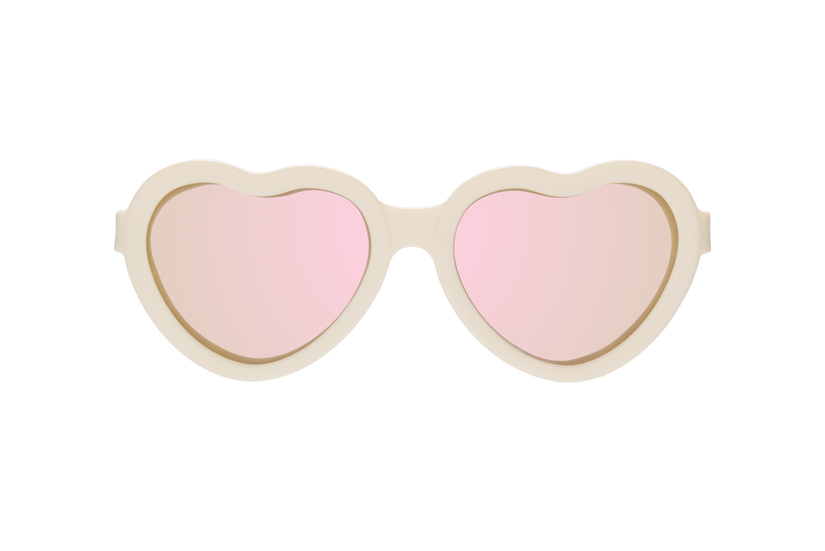 Babiators - Sweet Cream Polarized Heart Sunglasses with Mirrored Lens