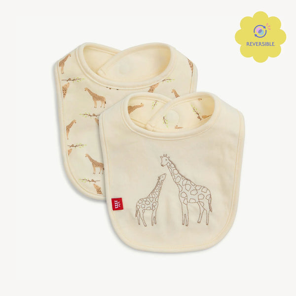 Magnetic Me - Reversible Bib -Cream Jolie Giraffe