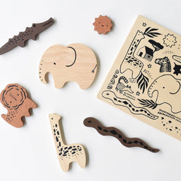 Wee Gallery - Wooden Tray Puzzle - Safari Animals