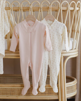 Quincy Mae - Zip Longsleeve Sleeper Footie - Petal