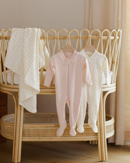 Quincy Mae - Zip Longsleeve Sleeper Footie - Petal