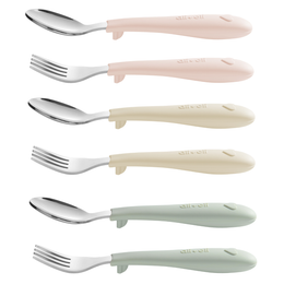 Ali+Oli - Ali+Oli (6pc) Toddler Utensils Set - Stainless Steel (Heart)