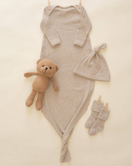 Quincy Mae - Melange Socks Oatmeal, Rose