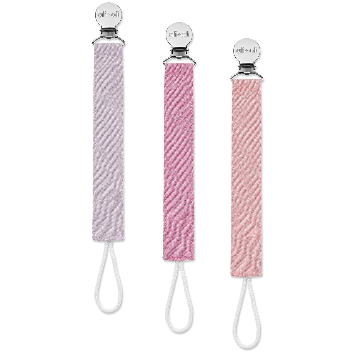 Ali+Oli - Ali+Oli Linen Pacifier Clips (set of 3)