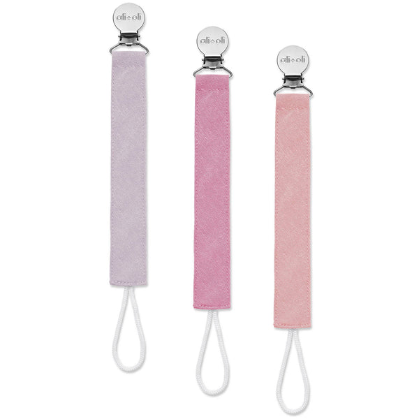 Ali+Oli - Ali+Oli Linen Pacifier Clips (set of 3)