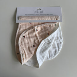 Ali+Oli - Bamboo Muslin Burp Cloth Set 2-Pack (Cherry-White)