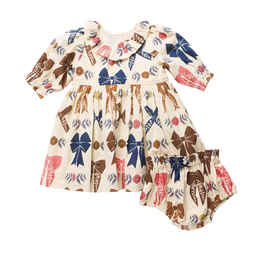 Pink Chicken - Baby Girls Amara Dress Set - Harvest Bows