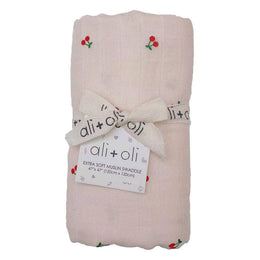 Ali+Oli - Bamboo Muslin Swaddle Blanket (Cherry)