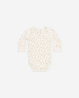Quincy Mae - Side Snap Bodysuit Fleur