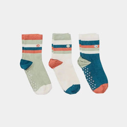 Q for Quinn - Mixed Patterns Kids Socks (3-pack) - 98% Organic Cotton