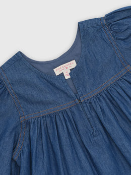 Pink Chicken - Girls Sawyer Dress - Chambray