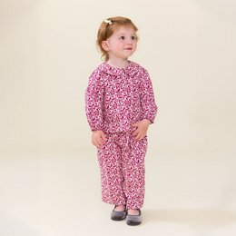 Pink Chicken - Baby Girls Dawson 2-PC Set - Burgundy Climbing Floral