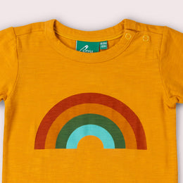 Little Green Radicals - Short Sleeve Popper T Shirt - Golden Rainbow