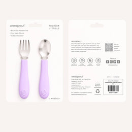 WeeSprout - Stainless Steel Toddler Fork & Spoon Set – 2 Piece