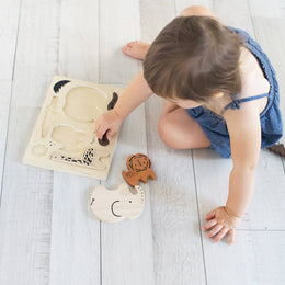 Wee Gallery - Wooden Tray Puzzle - Safari Animals