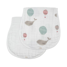 Ali+Oli - Bamboo Muslin Burp Cloth Set 2-Pack (Whale/White)