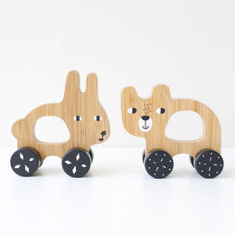 Wee Gallery - Bunny Push Toy - Wooden Roll Along Toy for Baby & Toddler