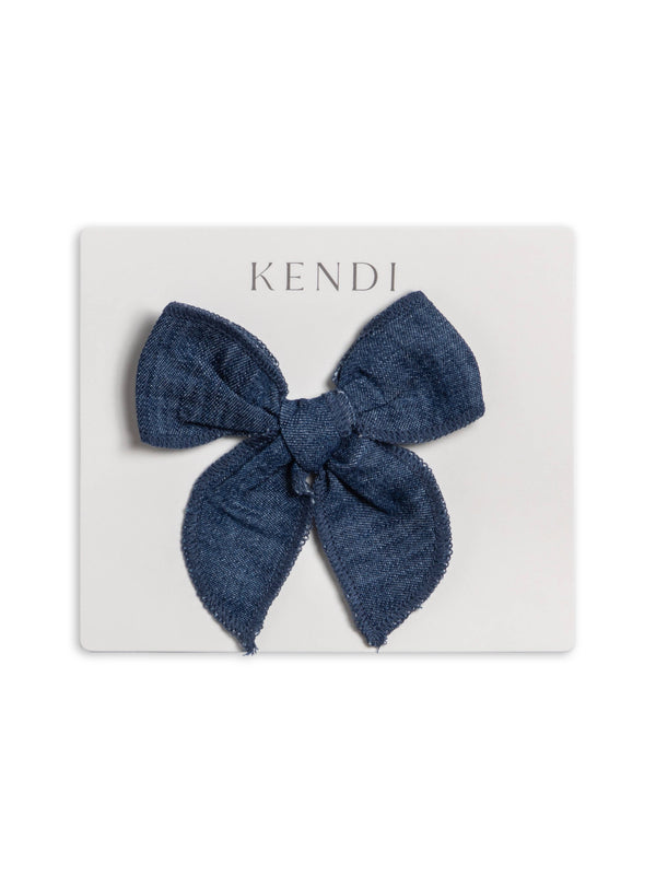 Colored Organics - Chambray Bow Clip - AW26 Chambray