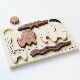 Wee Gallery - Wooden Tray Puzzle - Safari Animals