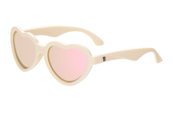 Babiators - Sweet Cream Polarized Heart Sunglasses with Mirrored Lens