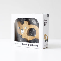 Wee Gallery - Bear Push Toy - Wooden Roll Along Toy for Baby & Toddler