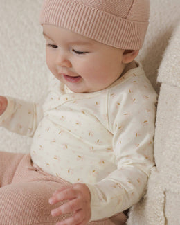 Quincy Mae - Side Snap Bodysuit Fleur