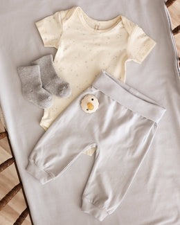 Quincy Mae - Cotton Baby Pant Fog