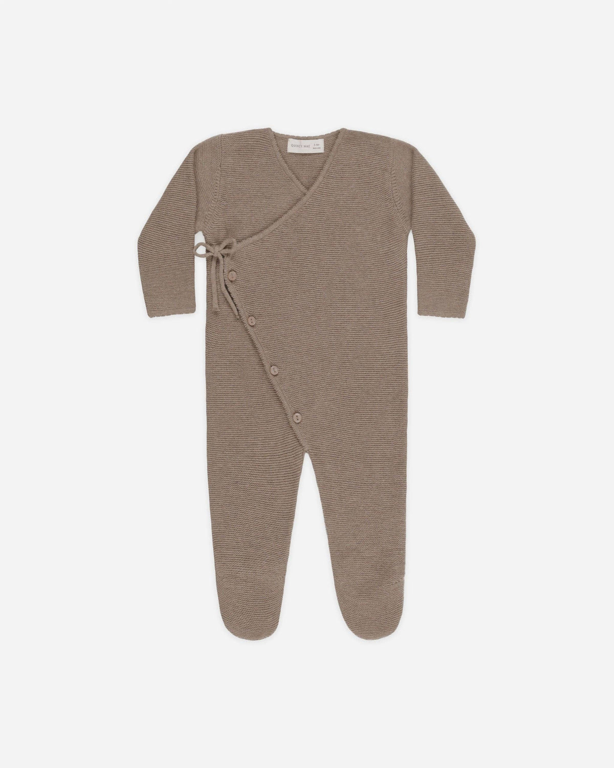 Quincy Mae - Wrap Knit Footie Heathered Mocha
