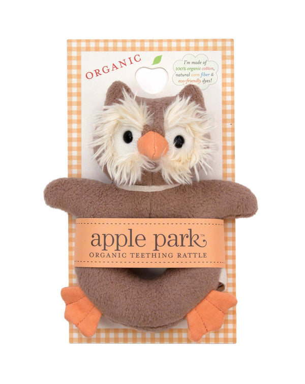 Apple Park - Soft Teething Rattle - Owl