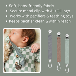 Ali+Oli - Ali+Oli Linen Pacifier Clips (set of 3)