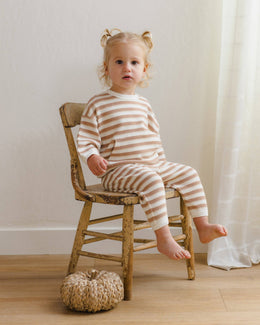 Quincy Mae - Waffle Slouch Set Spice Stripe