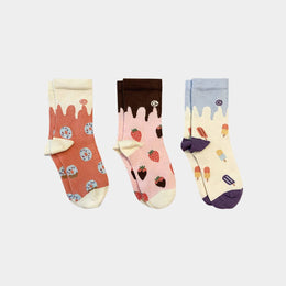 Q for Quinn - Mixed Patterns Kids Socks (3-pack) - 98% Organic Cotton