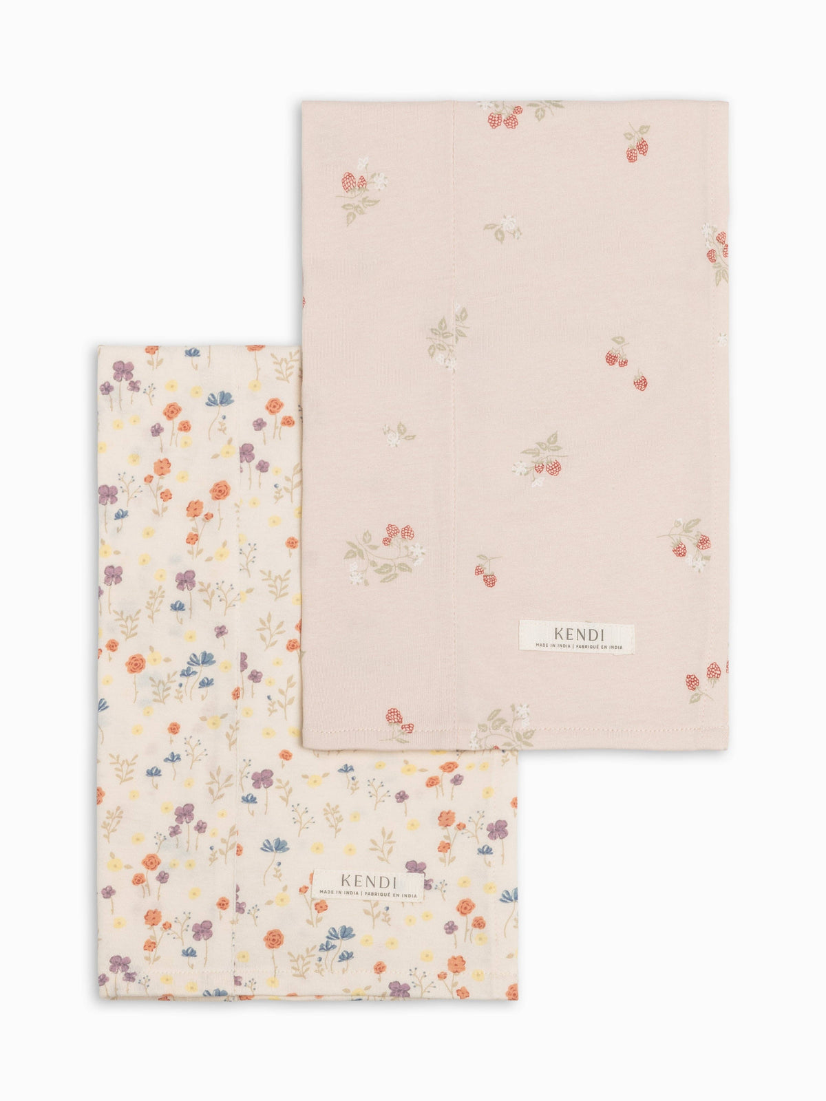 Colored Organics - 2-Pack Burp Cloths - Margot Floral + Raspberries