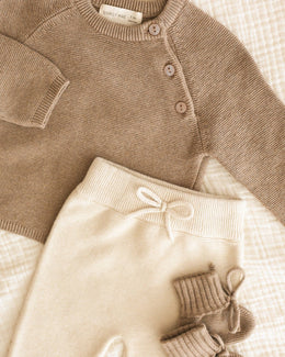 Quincy Mae - Bailey Knit Sweater - Heathered Mocha