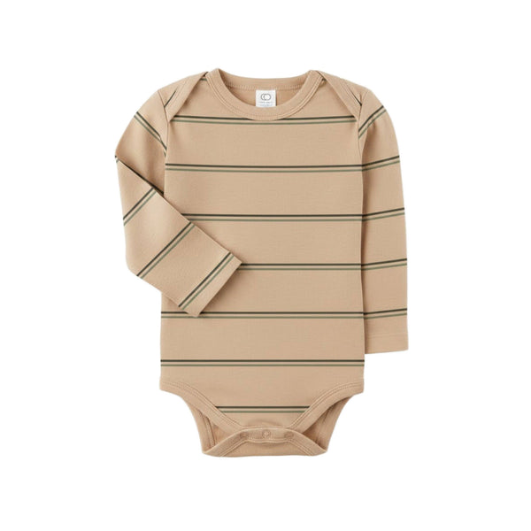 Colored Organics - River Bodysuit - Oak Stripe