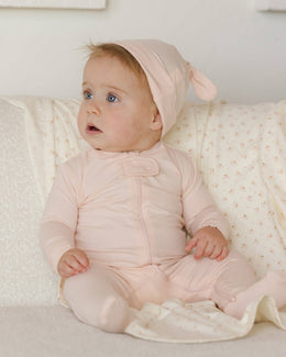 Quincy Mae - Zip Longsleeve Sleeper Footie - Petal