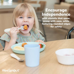 WeeSprout - Stainless Steel Toddler Fork & Spoon Set – 2 Piece