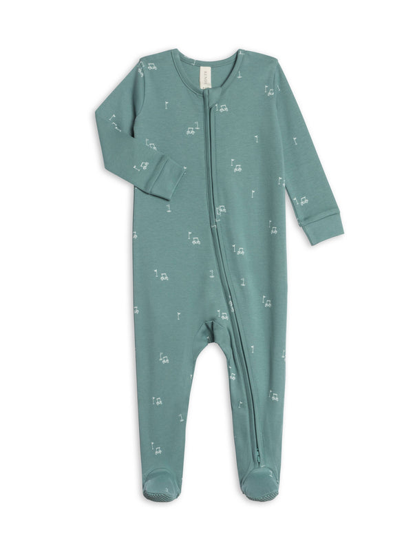 Colored Organics - Peyton Zipper Sleeper - Fairway / Laguna + Powder