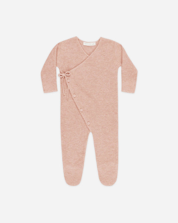 Quincy Mae - Wrap Knit Footie Heathered Rose